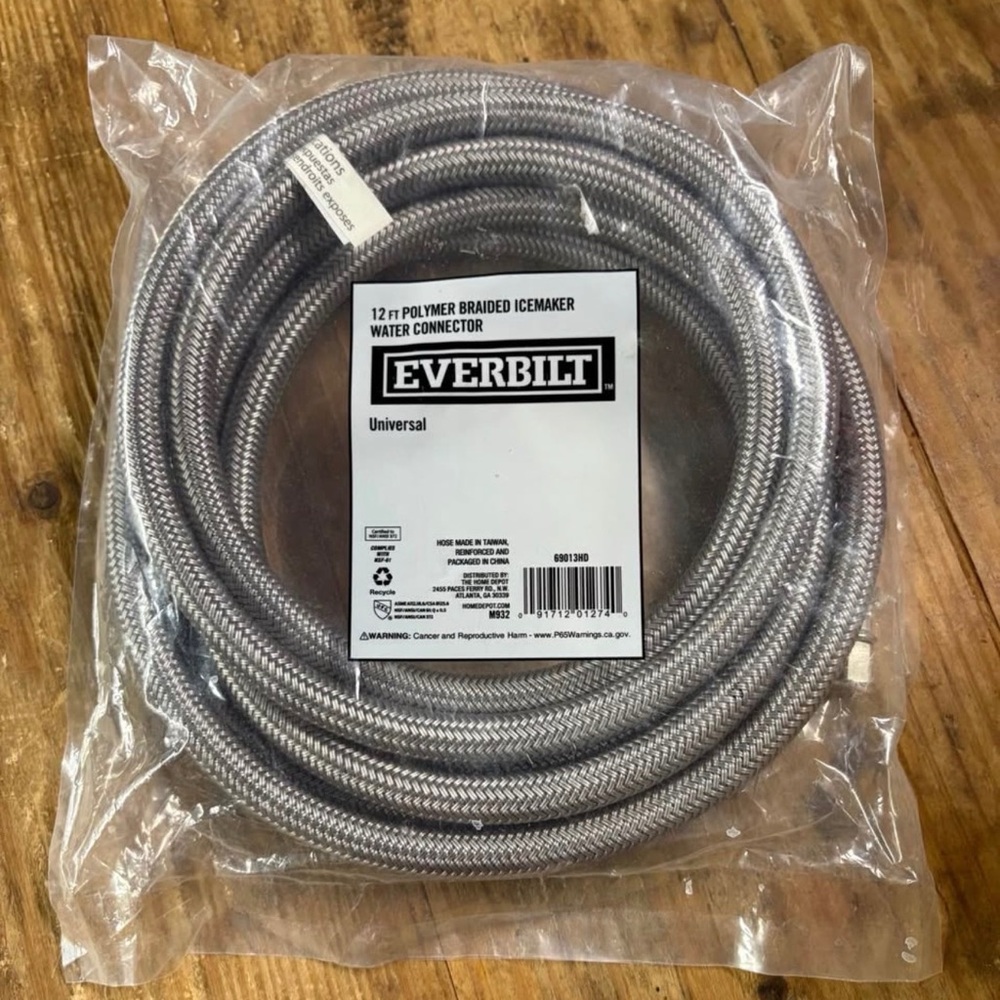 Everbilt Silver Braided Icemaker Water Connector NEW